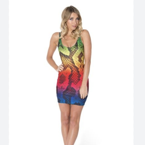Blackmilk Rainbow Snakeskin bodycon dress size small - Picture 4 of 4